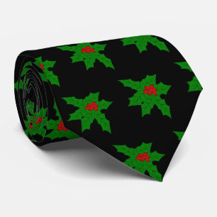 Cravate Noël Holly Design