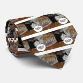 Cravate Noël Humour de chat noir et blanc (Roulé)