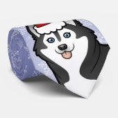 Cravate Noël Husky sibérien / Malamute d'Alaska (Roulé)
