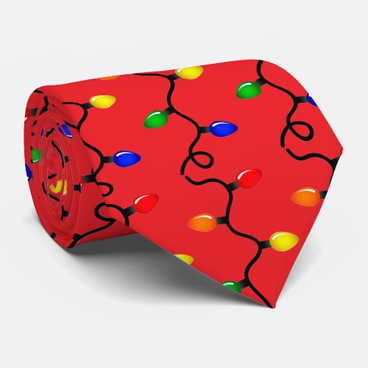 CRAVATE NOËL LUMIÈRE ROUGE NECKTIE (Roulé)