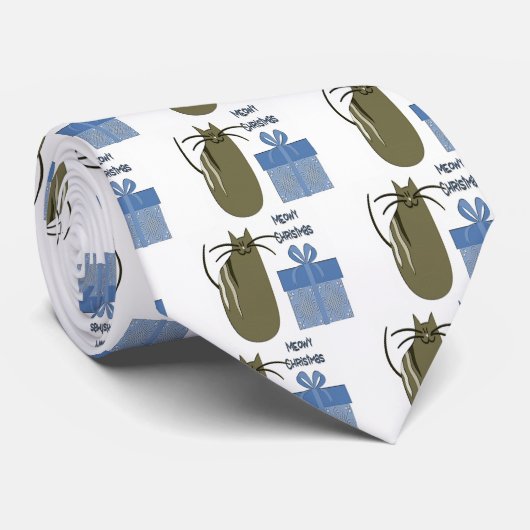 Cravate Noël Meowy (Roulé)