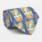 Cravate Noël mignon, Père Noël à Chimney avec jouets (Roulé)