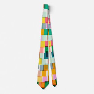 Cravate Noël Moderne Géométrique Coloré des Fêtes