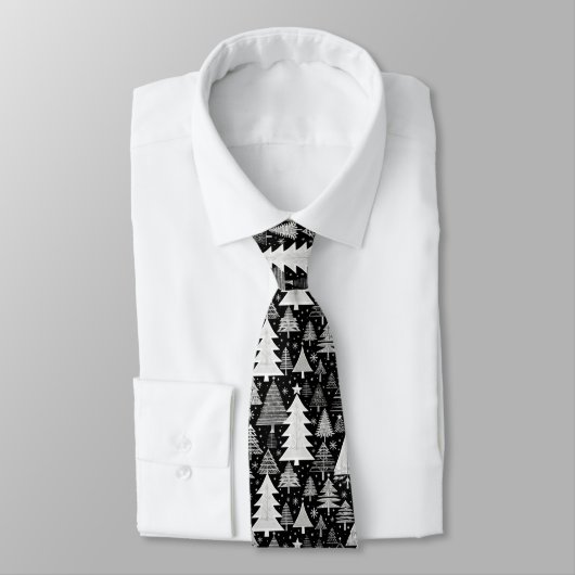 Cravate Noël monochrome (Attaché)