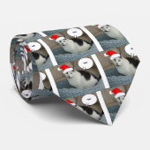 Cravate Noël noir et blanc Kitten (Roulé)