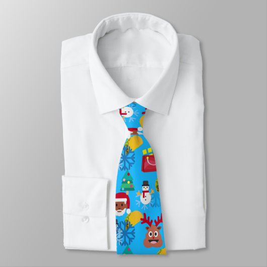 Cravate Noël noir père Noël (Attaché)