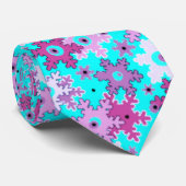 Cravate Noël Nouvel an snowflacon neige bleu rose cartoo (Roulé)