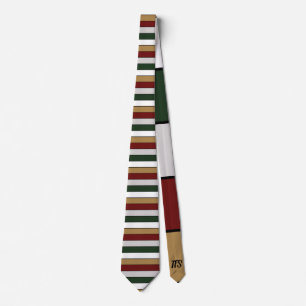 Cravate Noël Or Vert Rouge Argent Et Blancs