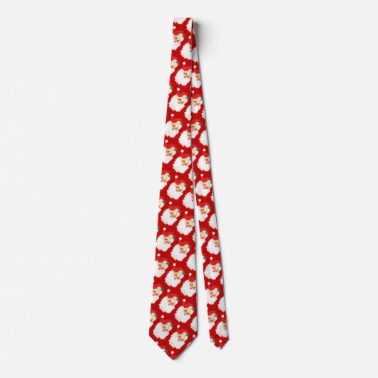 Cravate Noël Père Noël Motif en rouge (Devant)