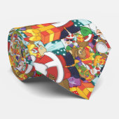 Cravate Noël Père Noël Sacs de cadeaux (Roulé)