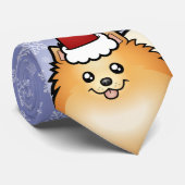 Cravate Noël Pomeranian (Roulé)