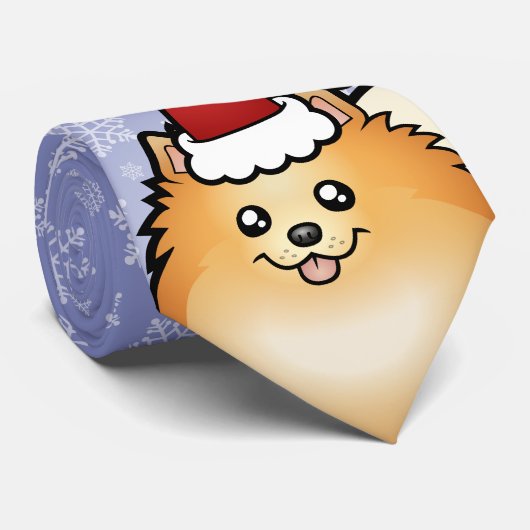Cravate Noël Pomeranian (Roulé)