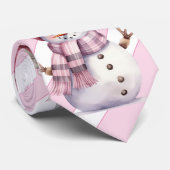 Cravate Noël rose (Roulé)