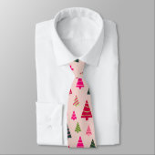 Cravate Noël rose et vert (Attaché)
