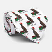 Cravate Noël Santa Hat Greyhound Dog (brindle) Drôle (Roulé)