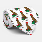 Cravate Noël Santa Hat Irlandais Setter Chien (rouge 1) Dr (Roulé)