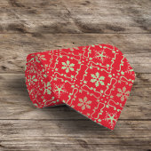 Cravate Noël Simple Red Snowflake Hiver mignon Motif