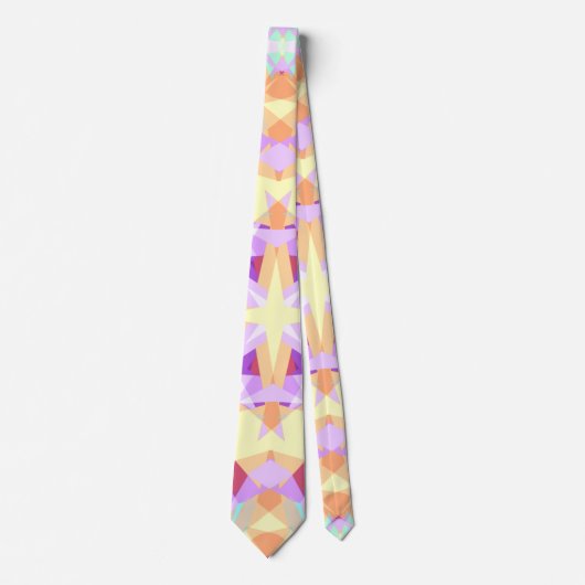 Cravate Noël Star Festive violet jaune doré (Devant)