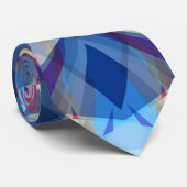 Cravate Noël Star Hiver Blue Festif Rouge Or Jaune (Roulé)