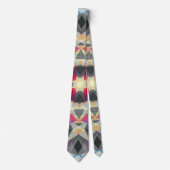 Cravate Noël Star Winter Grey Festif Rouge Or Jaune (Devant)