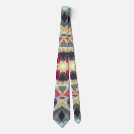 Cravate Noël Star Winter Grey Festif Rouge Or Jaune (Devant)