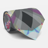 Cravate Noël Star Winter Grey Festif Rouge Or Jaune (Roulé)