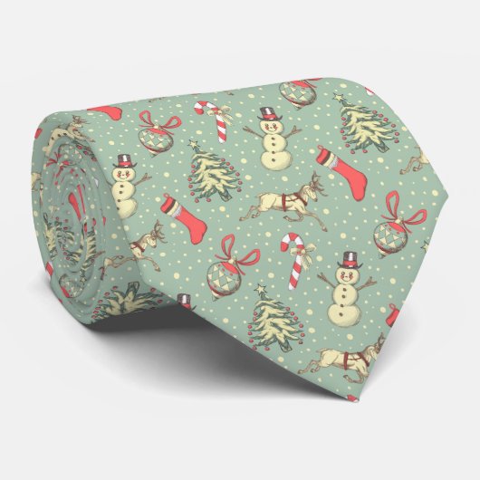 Cravate Noël vintage (Roulé)