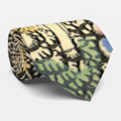 Cravate Noël vintage, arbre avec bougies et une étoile (Roulé)