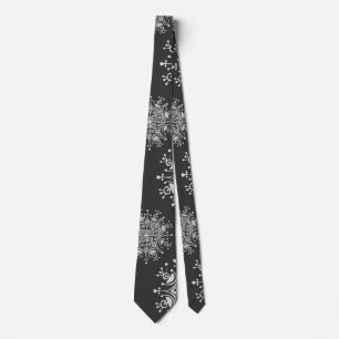 Cravate Noël Vintage, motif tempête de flocons de neige
