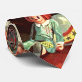 Cravate Noël vintage, Père Noël rétro avec présents (Roulé)