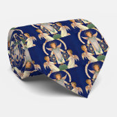 Cravate Noël Vintage, Père Noël scandinave Lucia Angels (Roulé)