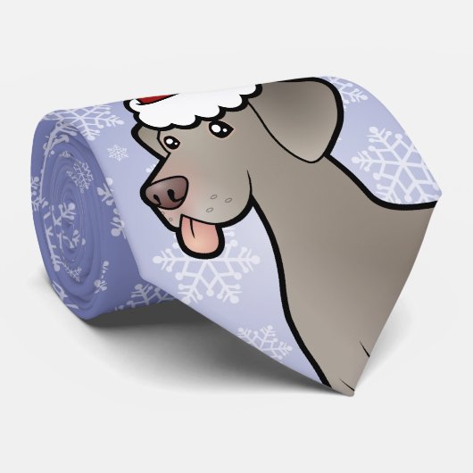 Cravate Noël Weimaraner (Roulé)