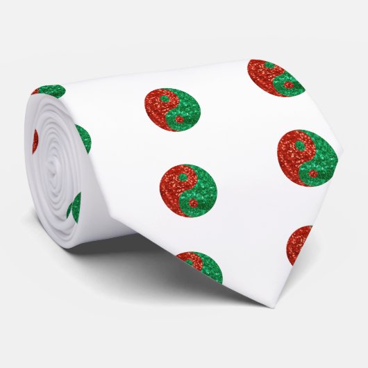 Cravate noël yin yang (Roulé)