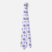 Cravate Nœud de cou lavande violet floral (Devant)