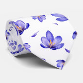 Cravate Nœud de cou lavande violet floral (Roulé)