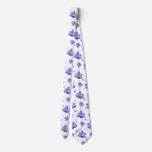 Cravate Nœud de cou lavande violet floral (Dos)