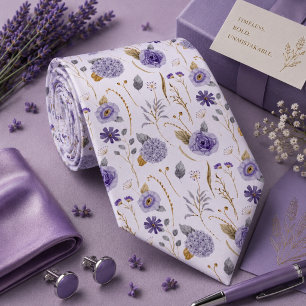 Cravate Nœud de cou lavande violet floral