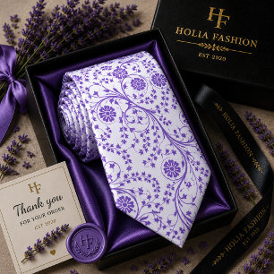Cravate Nœud de cou lavande violet floral