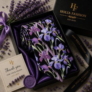 Cravate Nœud de cou lavande violet floral