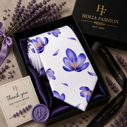 Cravate Nœud de cou lavande violet floral