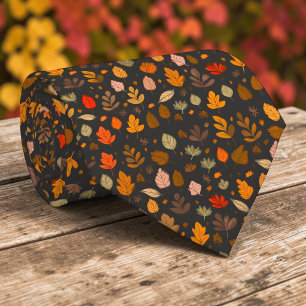 Cravate Nœud papillon aux feuilles d'automne saisonnières