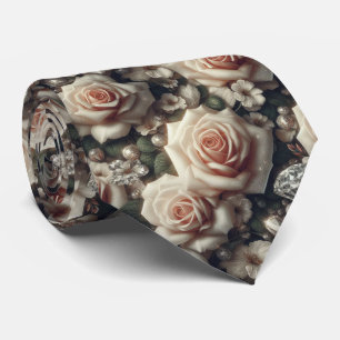 Cravate Noeud papillon de mariage de luxe Roses roses et