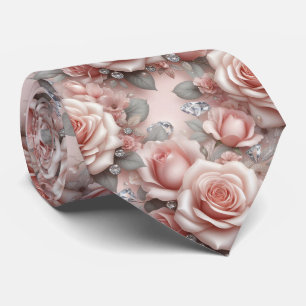 Cravate Noeud papillon de mariage de luxe Roses roses et