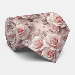 Cravate Noeud papillon de mariage de luxe Roses roses et