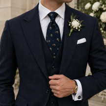 Nœud papillon de mariage Old Money en bleu marine