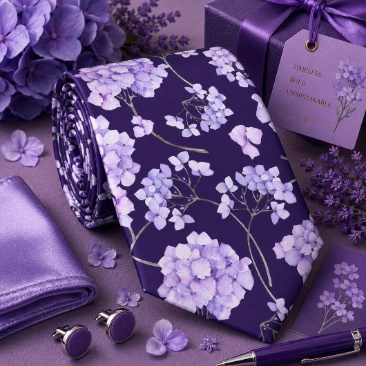 Cravate Nœud papillon lavande violet floral