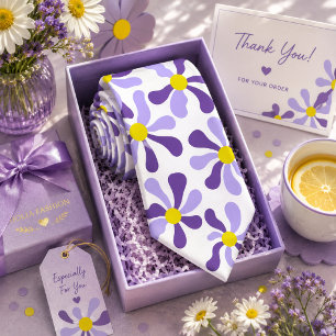 Cravate Nœud papillon lavande violet floral