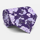 Cravate Nœud papillon lavande violet floral (Roulé)