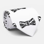 Cravate Nœud papillon noir et blanc (Roulé)