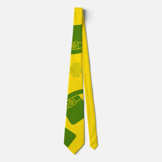 Cravate Nœud papillon Saint-Patrick Chapeau de Lutin Jaune (Devant)